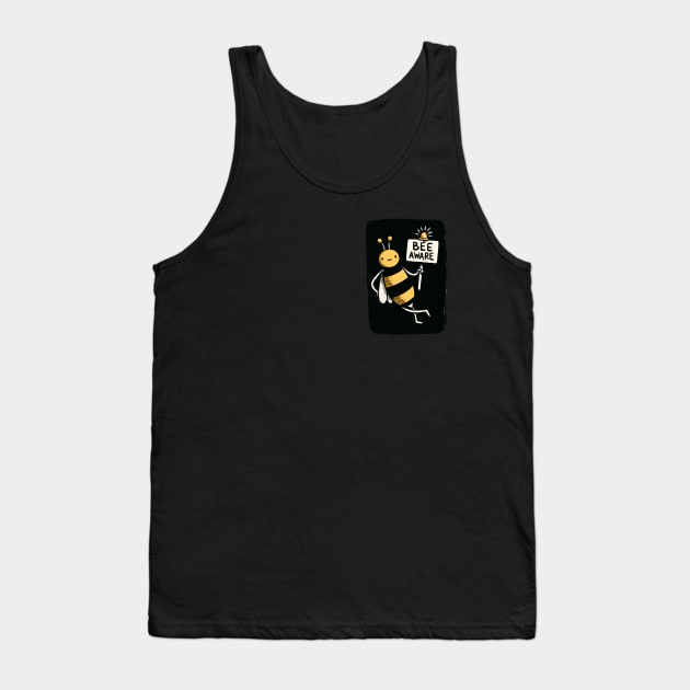 Bee aware Bee (Back Print) Tank Top by DoodleDashDesigns